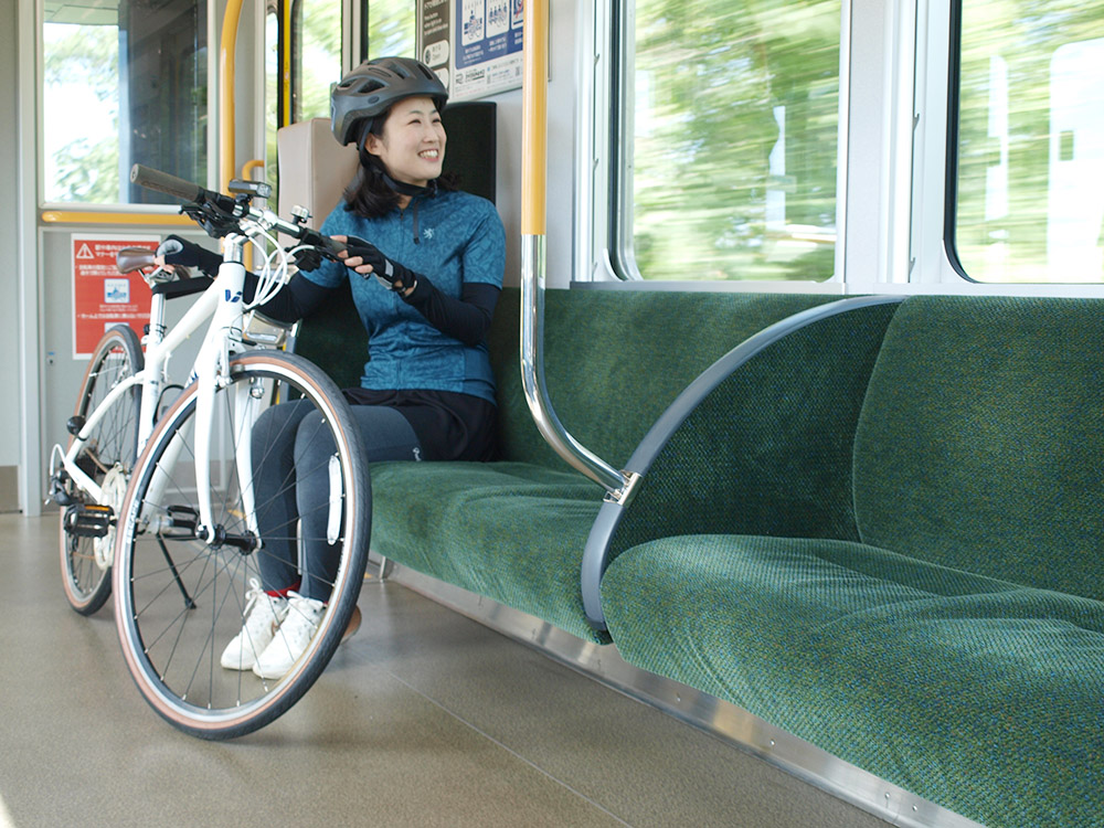 自転車を折り畳まず乗車できる