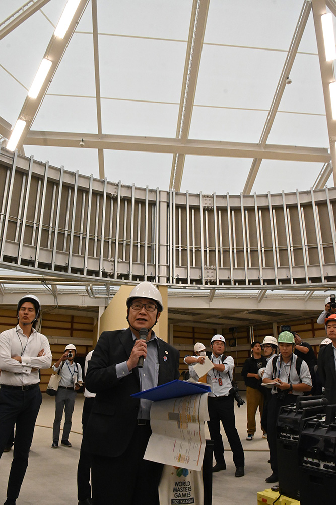 建物が完成した関西パビリオンの内部