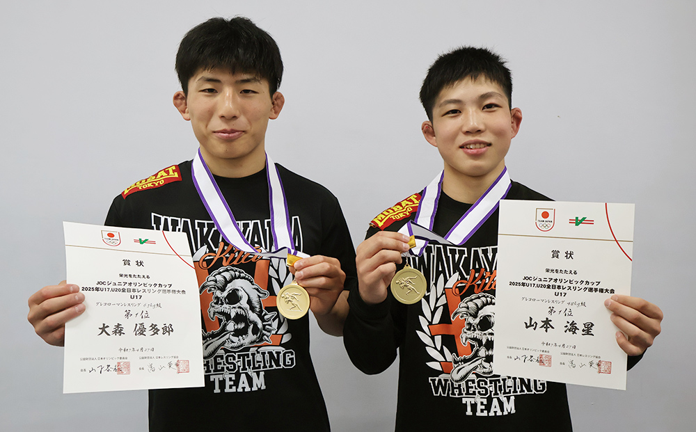 ２人そろって世界大会出場を決めた大森選手㊧と山本選手