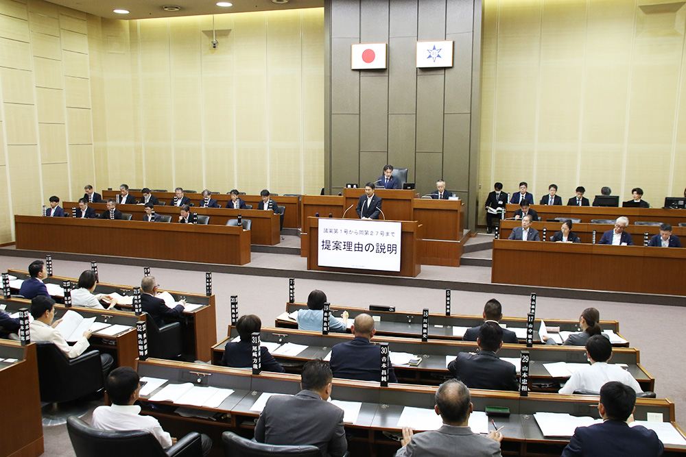 議案の説明などが行われた和歌山市9月議会初日
