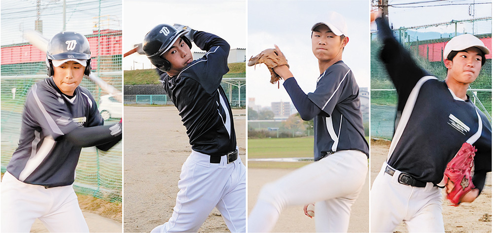 左から上野山選手、下田選手、上原選手、仲田選手