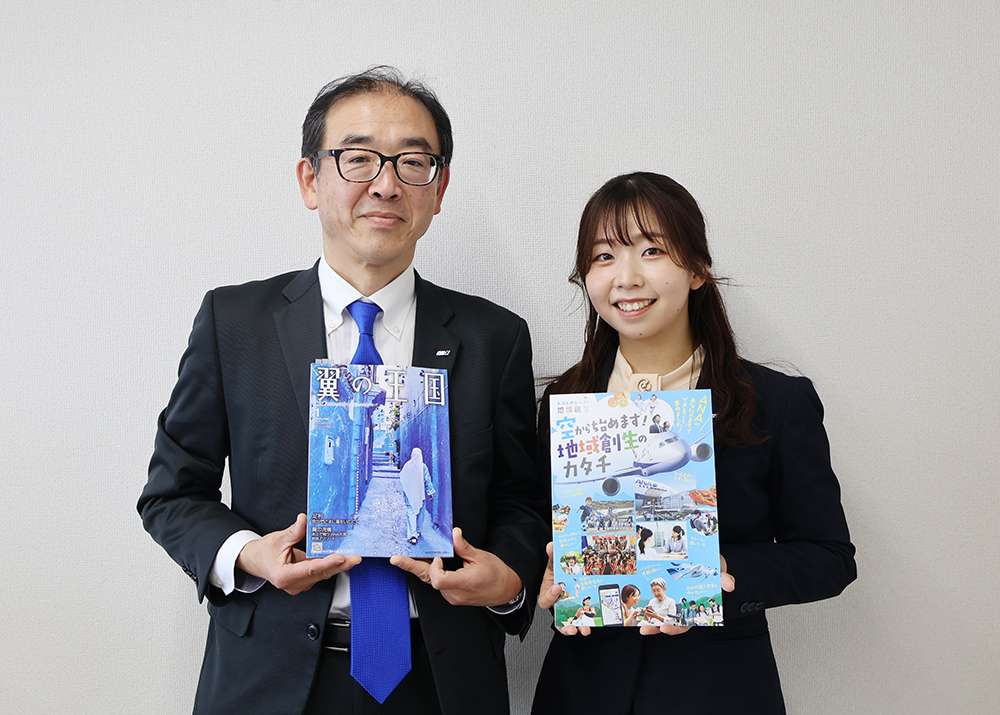 ＡＮＡあきんど㈱大阪支店の鈴木敦マネージャー㊧と地域創生担当の東美怜さん