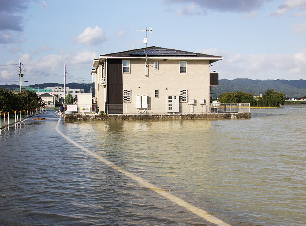 ２０１７年１０月の豪雨で浸水した貴志川流域（紀の川市）