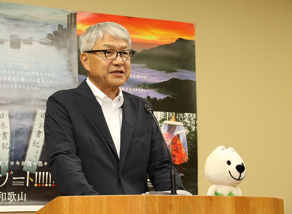 和歌山マリーナシティのリゾート開発に期待を示した宮﨑知事