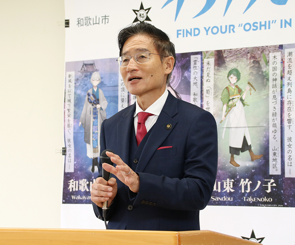 市民に注意を呼びかける尾﨑市長